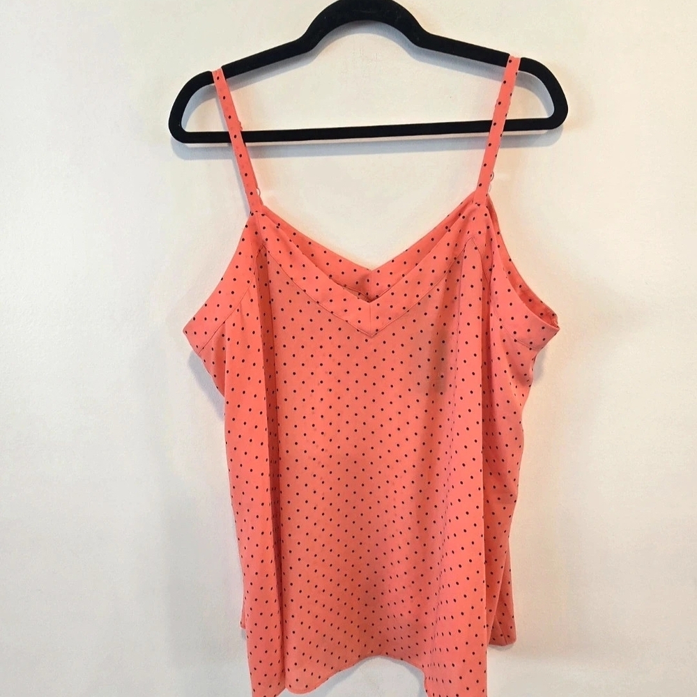 Women's Coral Polka Dot Cami Tank Top